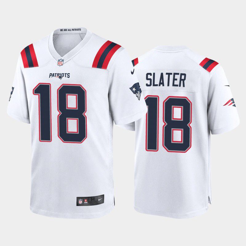 Men New England Patriots #18 Matthew Slater Nike White Game Player NFL Jersey
